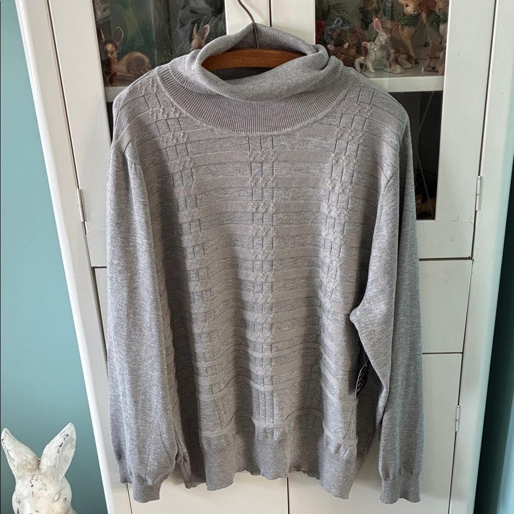 Select + Trend sz 3X Gray Textured Knit Sweater nwt